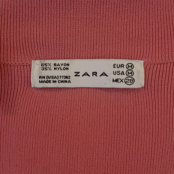 Zara pink fitted midi T-shirt dress - Picture 2 of 2